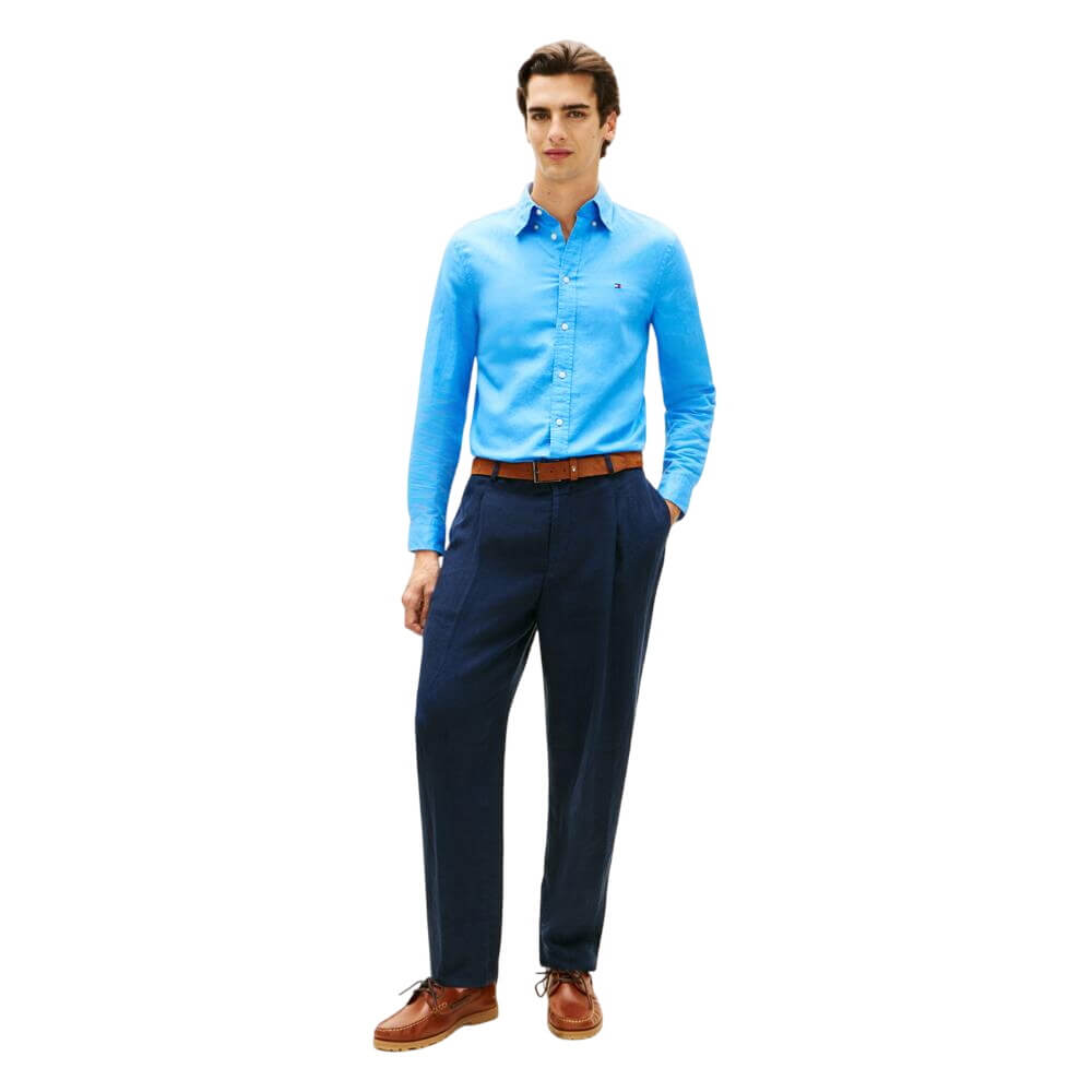 Tommy Hilfiger Regular Fit Linen Blend Button-Down Shirt